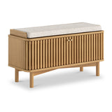 Shorwell Oak Slatted Storage Bench Oak from Roseland Furniture