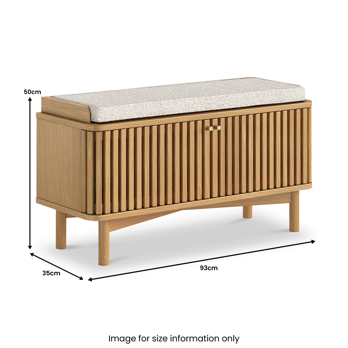 Shorwell Oak Slatted Storage Bench Oak from Roseland Furniture