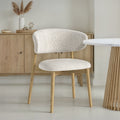 Girona Boucle Dining Chair White from Roseland Furniture