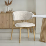 Girona Boucle Dining Chair White from Roseland Furniture