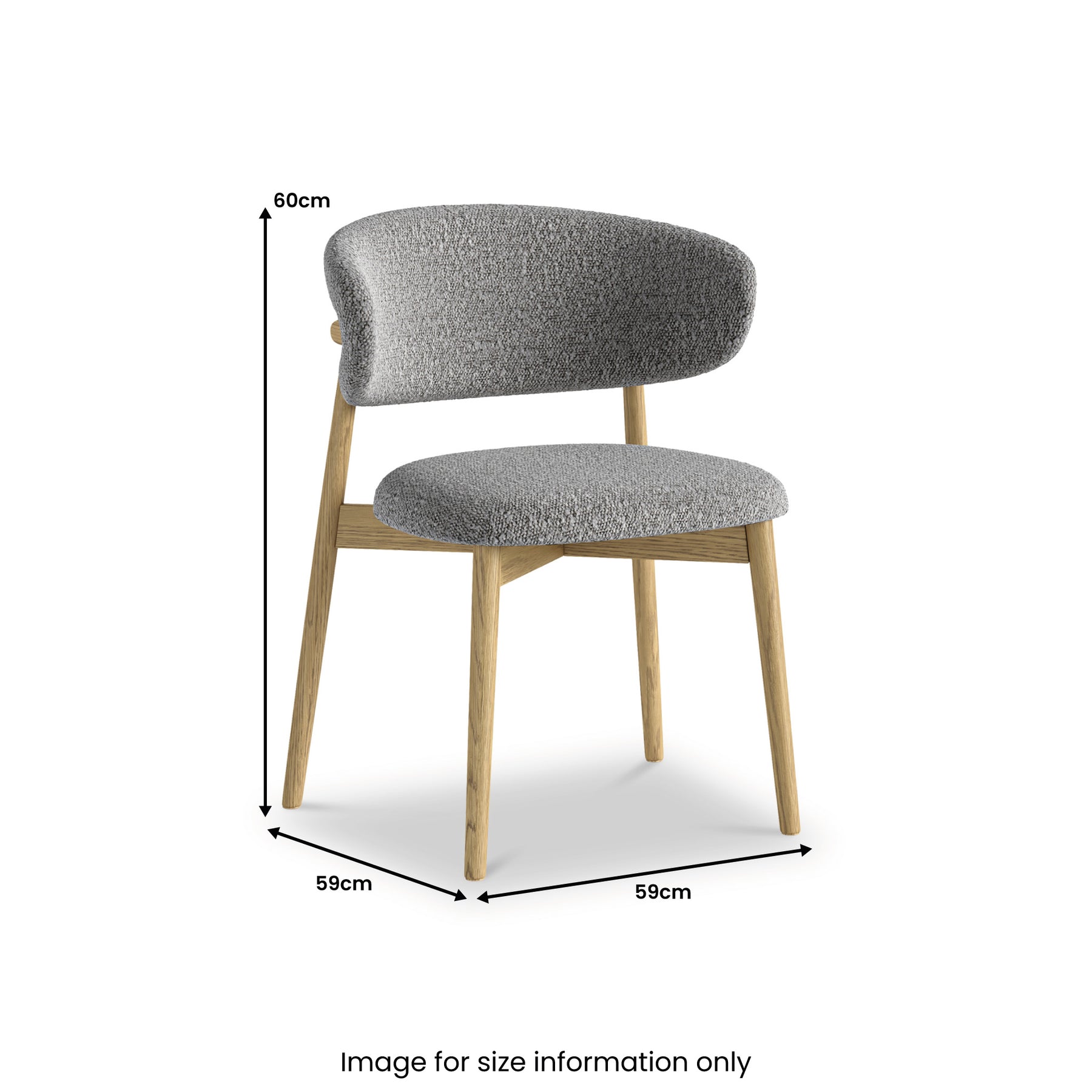 Girona Boucle Dining Chair Grey from Roseland Furniture
