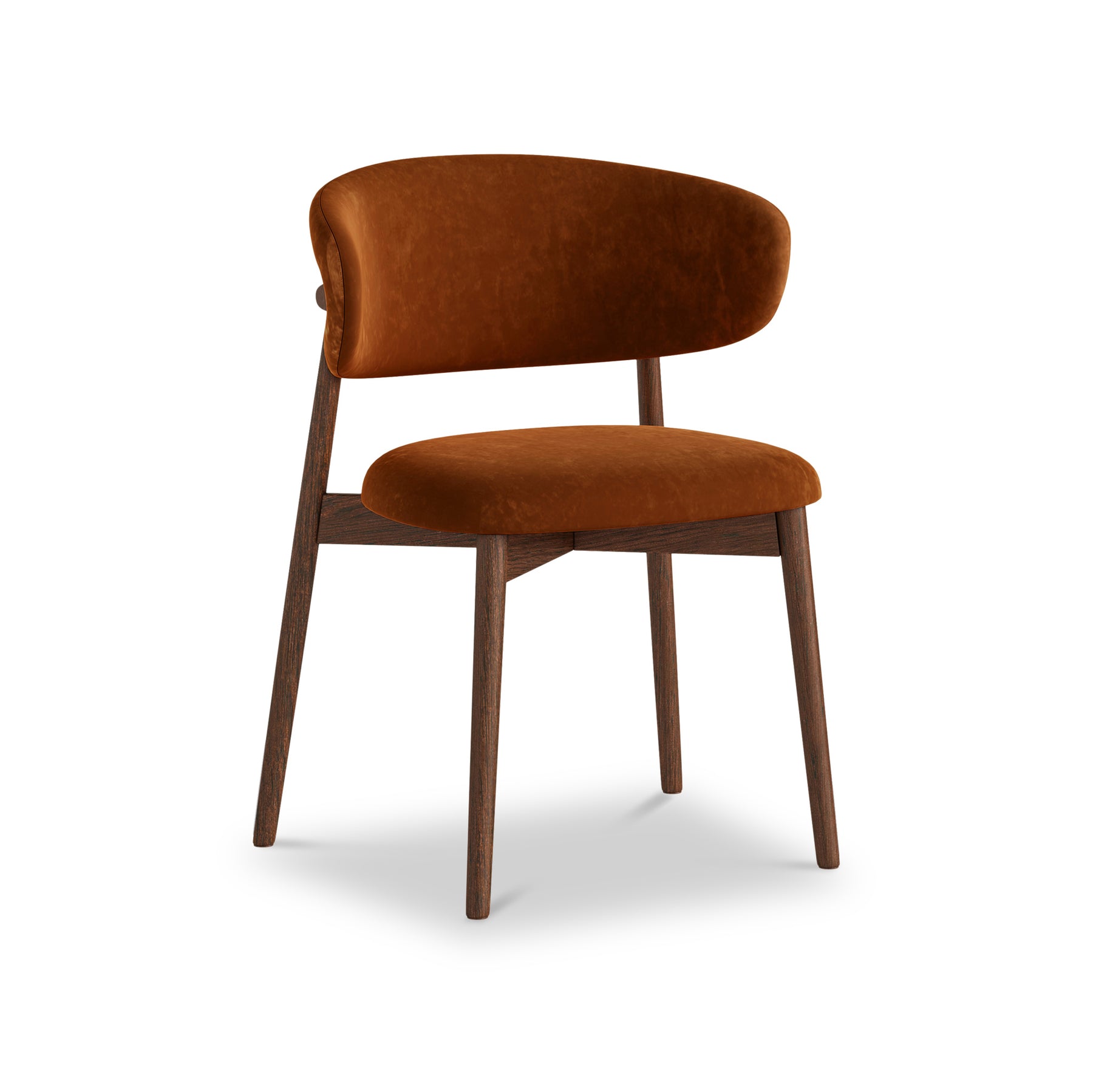 Valencia Velvet Dining Chair Rustic Orange from Roseland Furniture