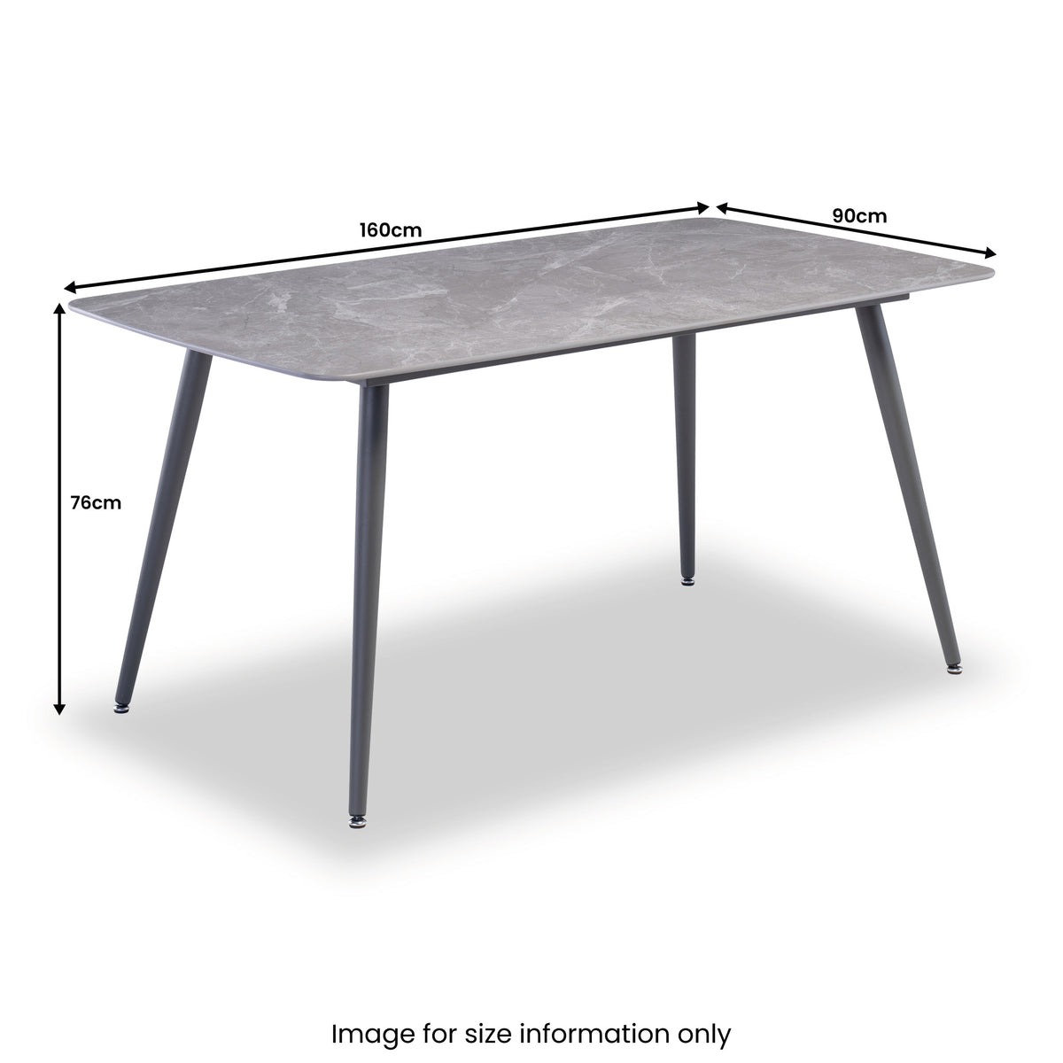 Morris Grey 160cm Sintered Stone Dining Table