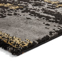 Fenway Black & Gold Distressed Super Soft Rug