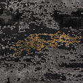 Fenway Black & Gold Distressed Super Soft Rug