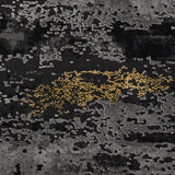 Fenway Black & Gold Distressed Super Soft Rug