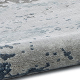 Fenway Navy Grey Distressed Super Soft Rug