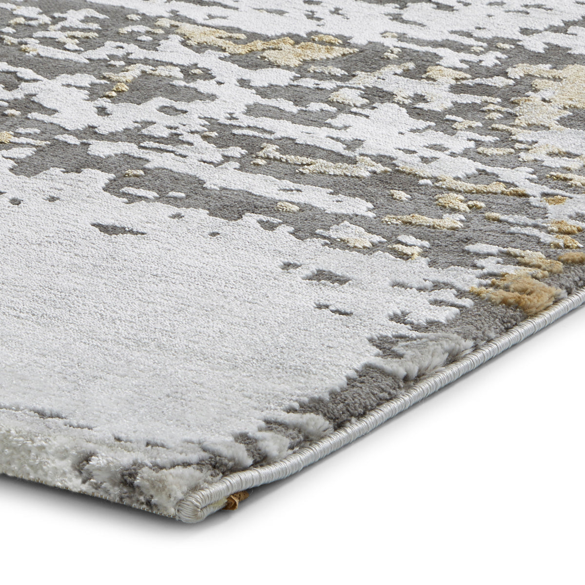 Fenway Yellow Grey Distressed Super Soft Rug