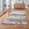 Fenway Yellow Grey Distressed Super Soft Rug for living room