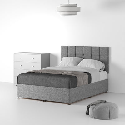 Farrow Cube Linen Divan Bed and Headboard