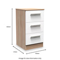 Blakely White & Light Oak 3 Drawer Bedside Cabinet from roseland furniture
