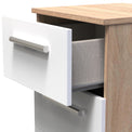 Blakely White & Light Oak Wireless Charging 3 Drawer Bedside