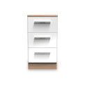 Blakely White & Light Oak Wireless Charging 3 Drawer Bedside