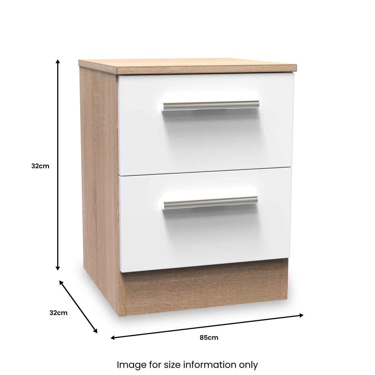 Blakely White Oak Bardolino 2 Drawer Bedside Cabinet from Roseland Furniture