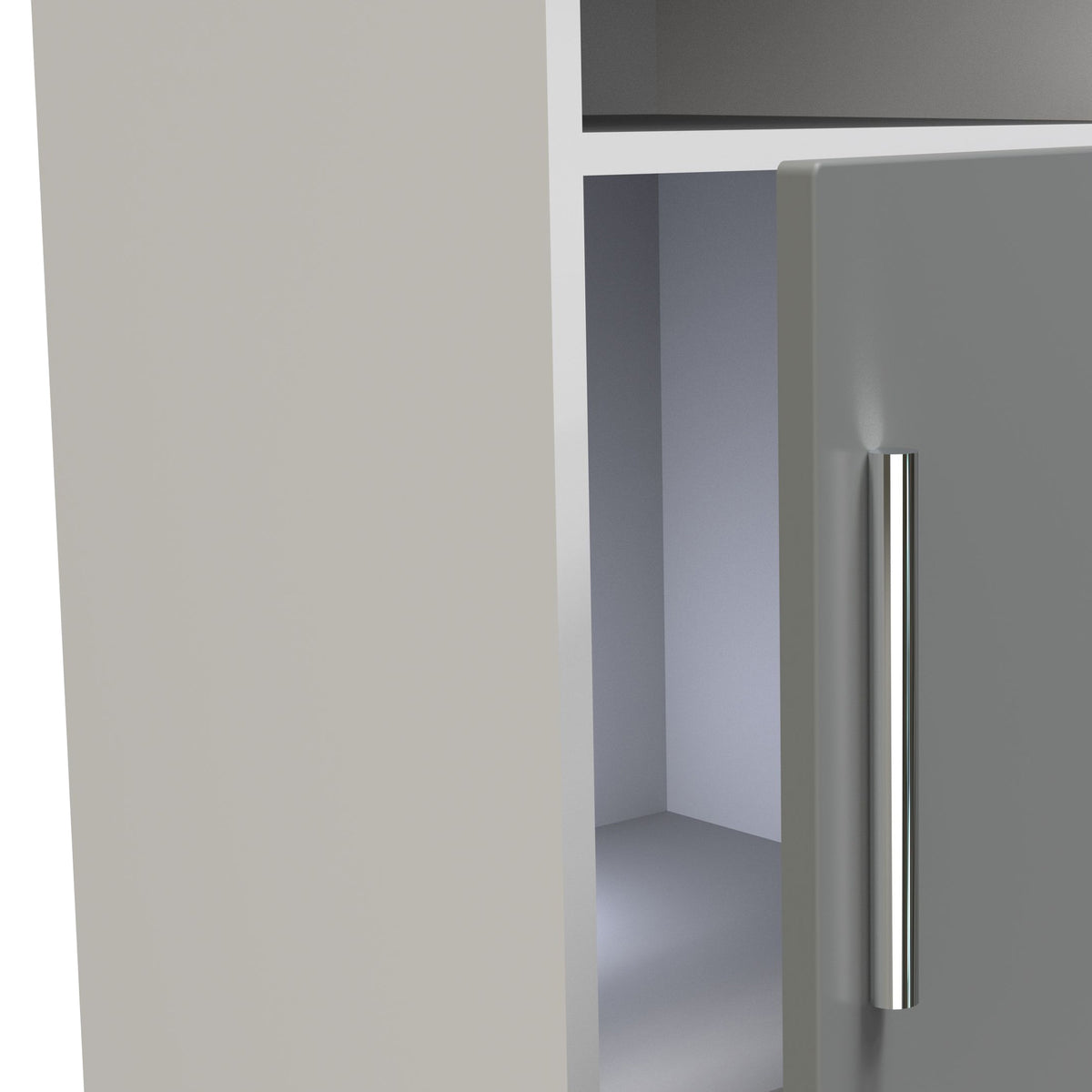 Blakely Grey and White 1 Door with Open Shelf Bedside Cabinet