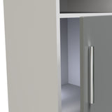 Blakely Grey and White 1 Door with Open Shelf Bedside Cabinet