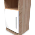 Blakely White & Light Oak 1 Door with Open Shelf Bedside Cabinet