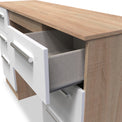 Blakely White and Light Oak 6 Drawer Storage Desk