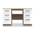 Blakely White and Light Oak 6 Drawer Storage Desk for Office