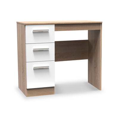 Blakely White & Light Oak 3 Drawer Dressing Table