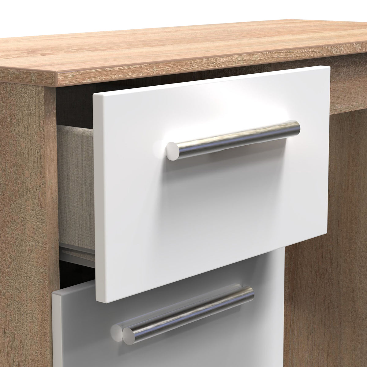Blakely White Oak and Bardolino 3 Drawer Dressing Table  from Roseland Furniture