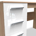 Blakely White & Light Oak 3 Drawer Storage Desk