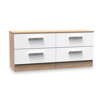 Blakely White & Light Oak 4 Drawer Storage Unit