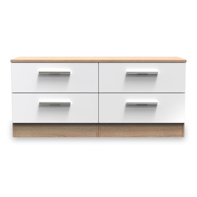 Blakely White & Light Oak 4 Drawer Storage Unit