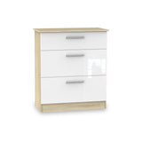 Blakely White & Light 3 Piece Bedroom Set - 3 Deep Drawer chest