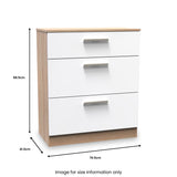Blakely White Light Wood 3 Drawer Deep Chest from Roseland Furniture