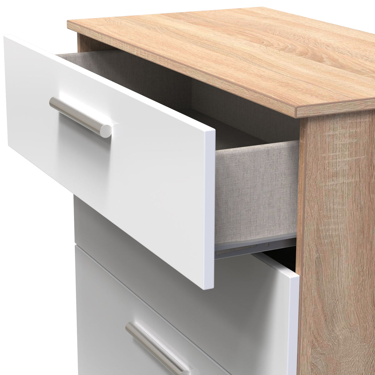 Blakely White and Light Oak 4 Drawer Deep Chest from Roseland Furniture