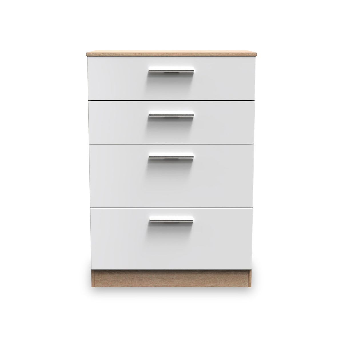 Blakely White and Light Oak 4 Drawer Deep Chest from Roseland Furniture