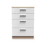 Blakely White and Light Oak 4 Drawer Deep Chest from Roseland Furniture
