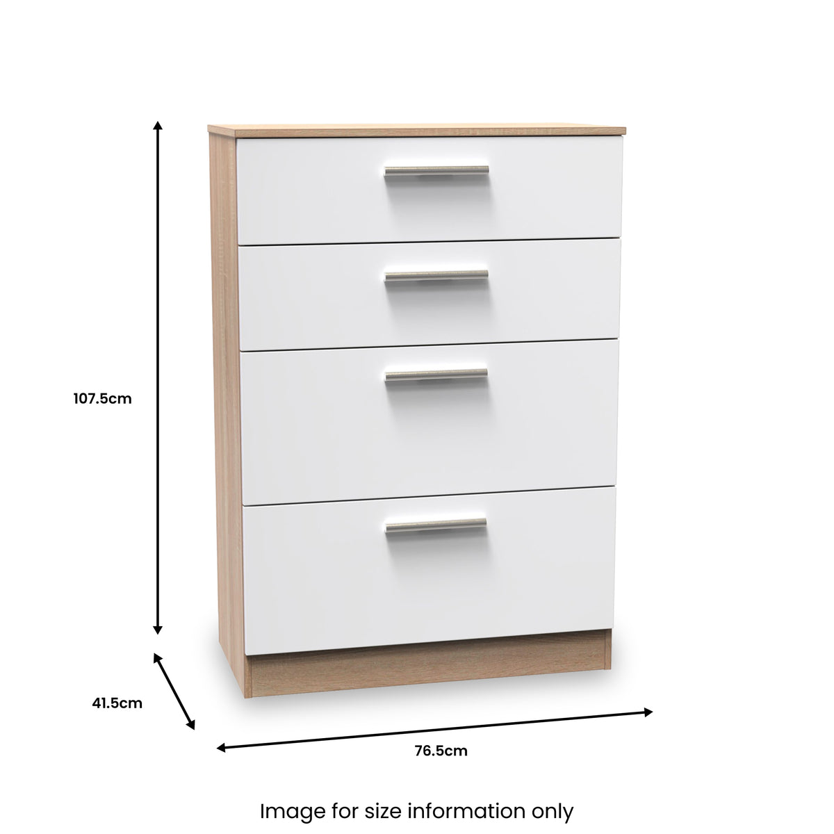 Blakely White and Light Oak 4 Drawer Deep Chest from Roseland Furniture