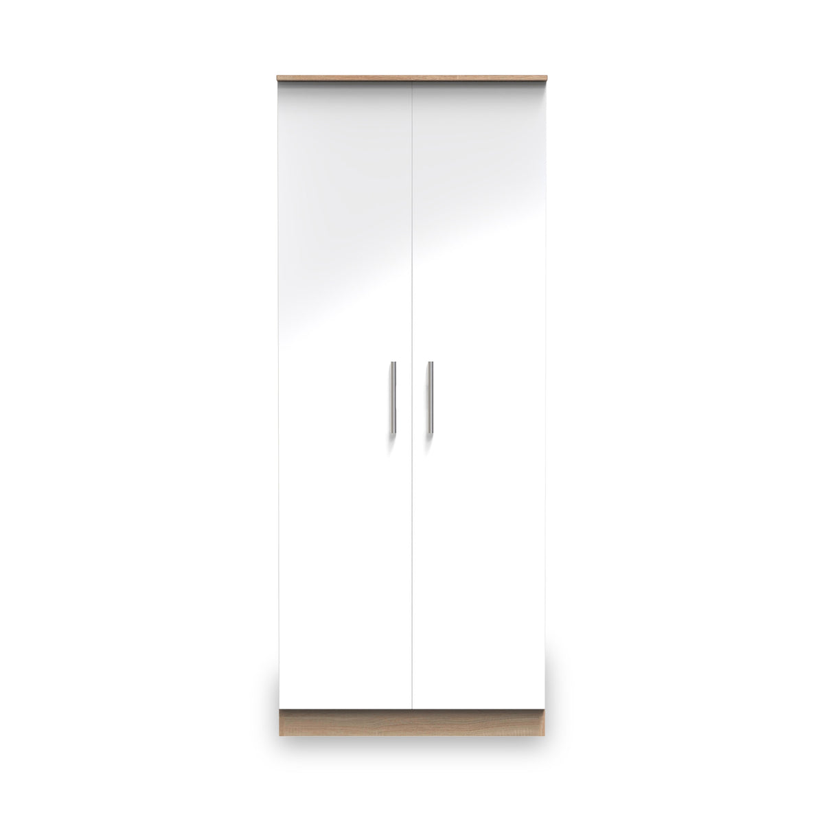 Blakely White & Light Oak 2 Door Wardrobe for Bedroom