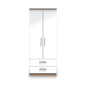 Blakely White & Light Oak 2 Door 2 Drawer Wardrobe