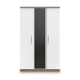 Blakely White & Light Oak Triple Mirror Wardrobe from Roseland Furniture
