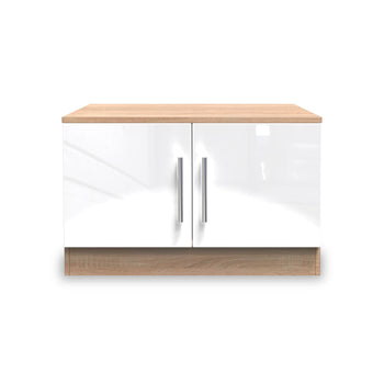 Blakely White & Light Oak Compact 2 Door TV Unit