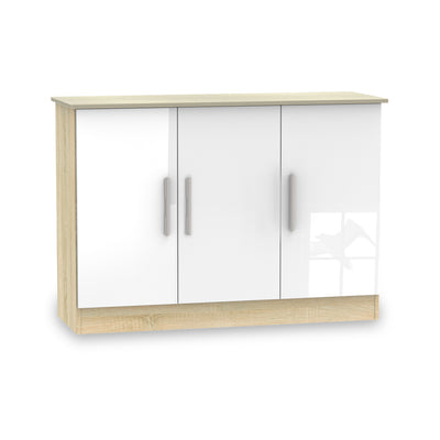 Blakely White & Light Oak 3 Door Sideboard