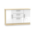 Blakely White & Light Oak 2 Door 3 Drawer Sideboard Cabinet from Roseland Furniture
