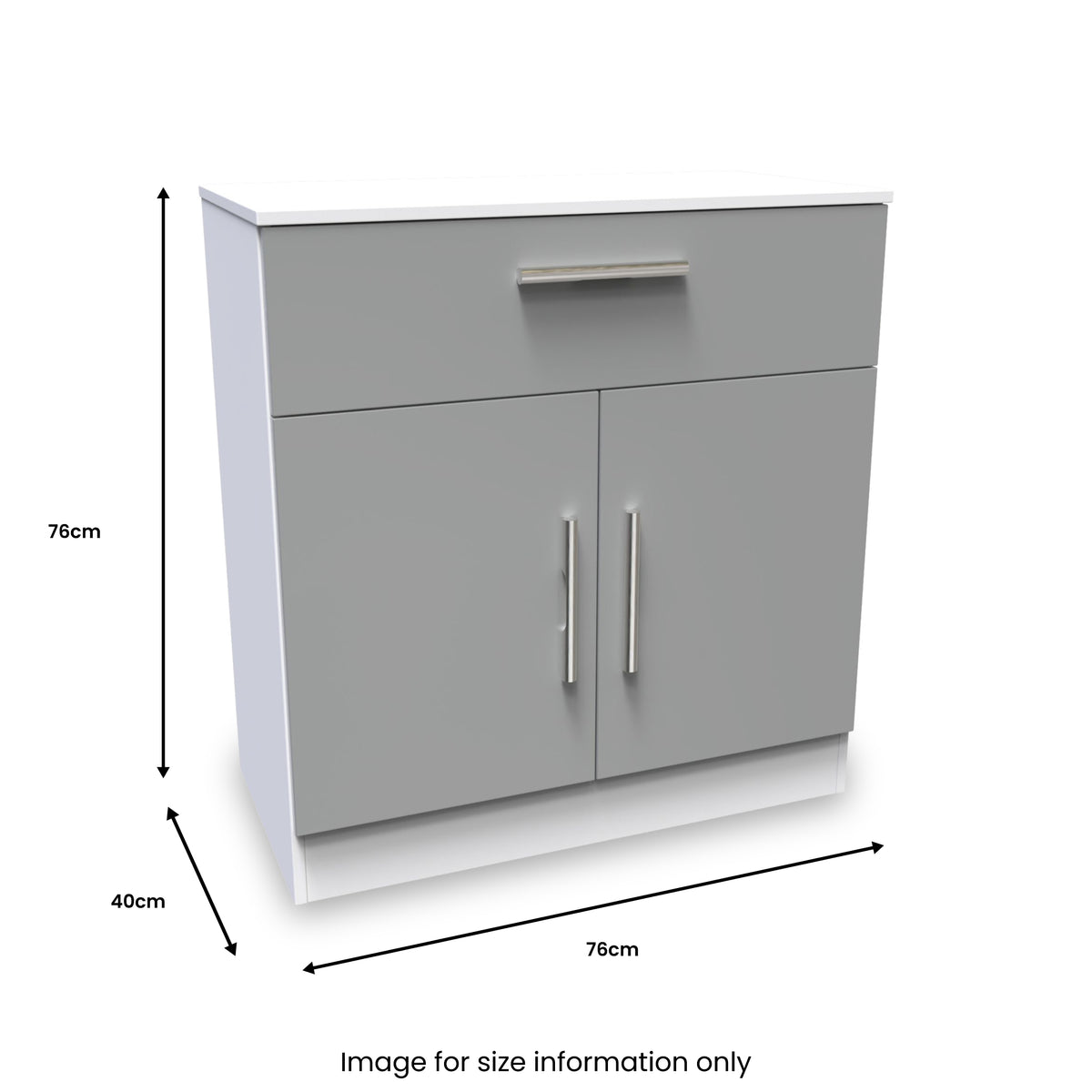 Blakely Grey and White 1 Drawer 2 Door Sideboard from Roseland Furniture
