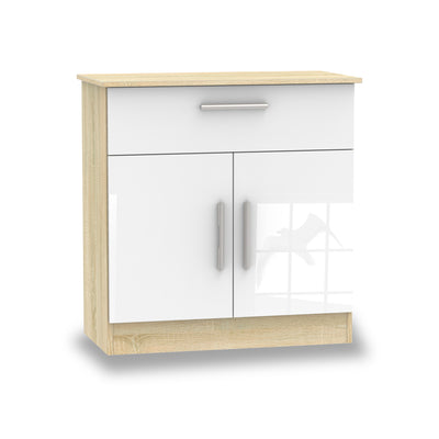 Blakely White & Light Oak 1 Drawer 2 Door Sideboard