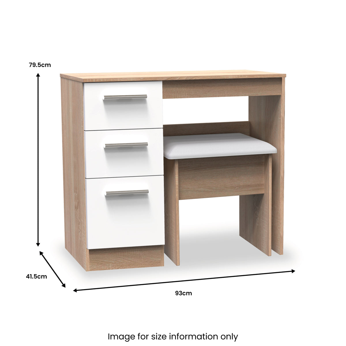 Blakely White & Light Oak Dressing Table Set from Roseland Furniture