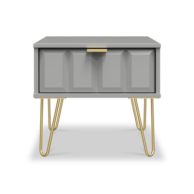 Harlow 1 Drawer Bedside with Gold Hairpin Legs