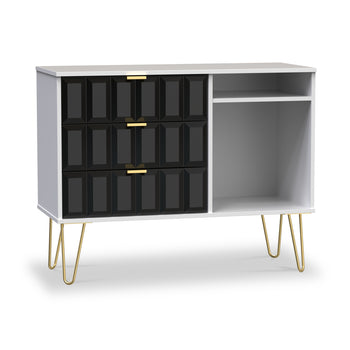 Harlow 3 Drawer TV Unit with Gold Hairpin Legs