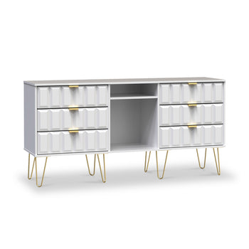 Harlow 6 Drawer Sideboard with Gold Hairpin Legs