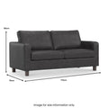 Cullen Faux Leather 3 Seater Sofa dimensions 