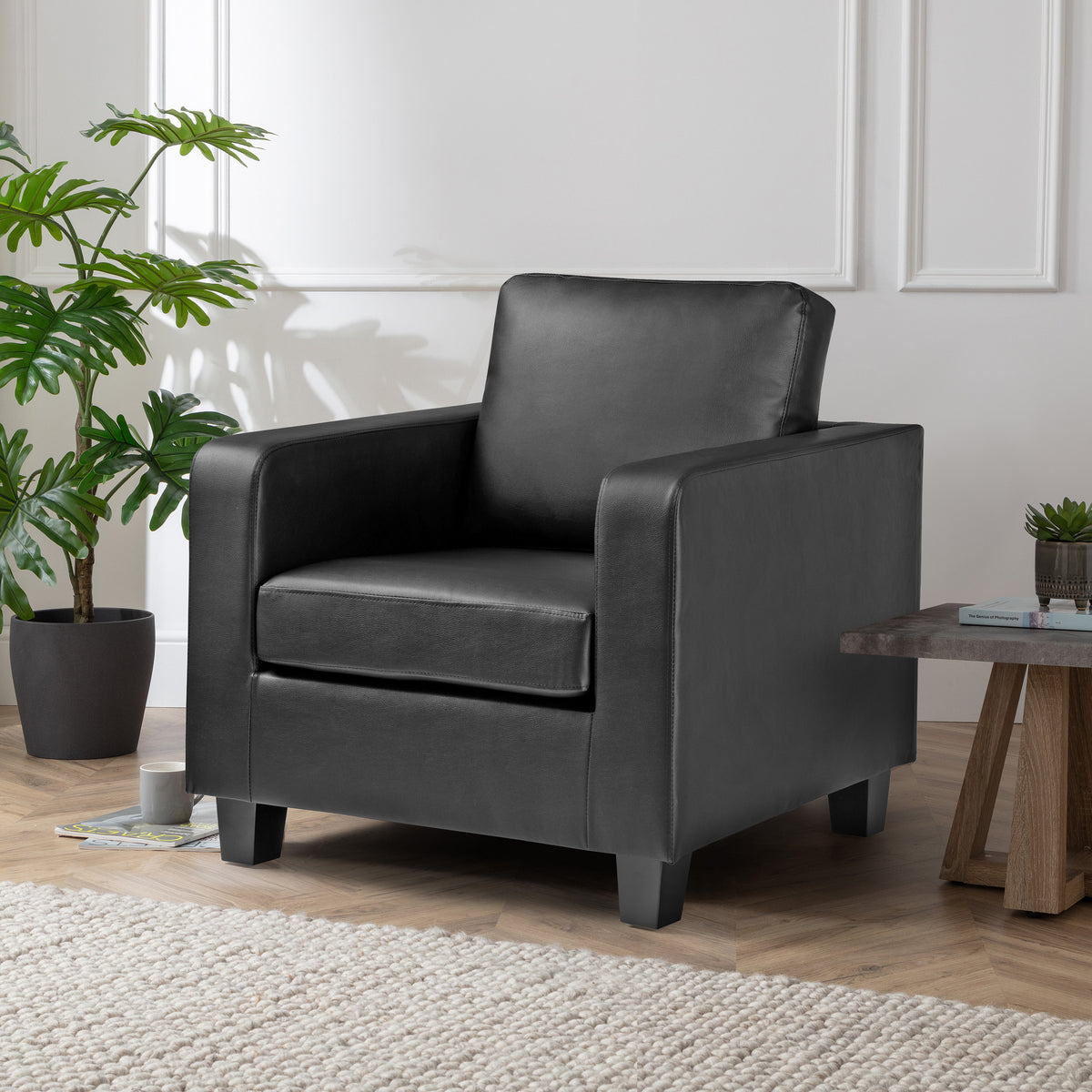 Cullen Faux Leather Armchair for living room