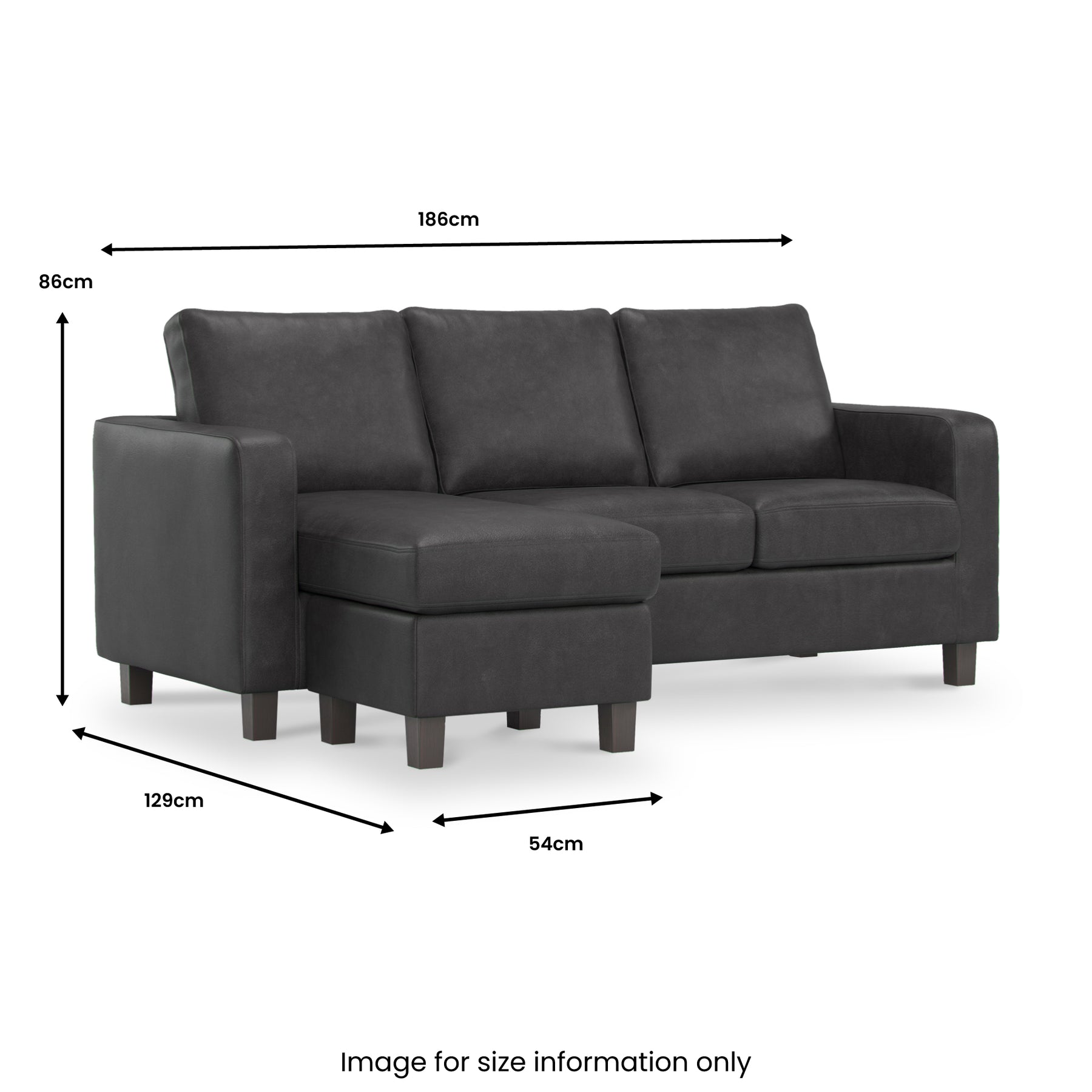 Cullen Reversible Chaise Sofa dimensions