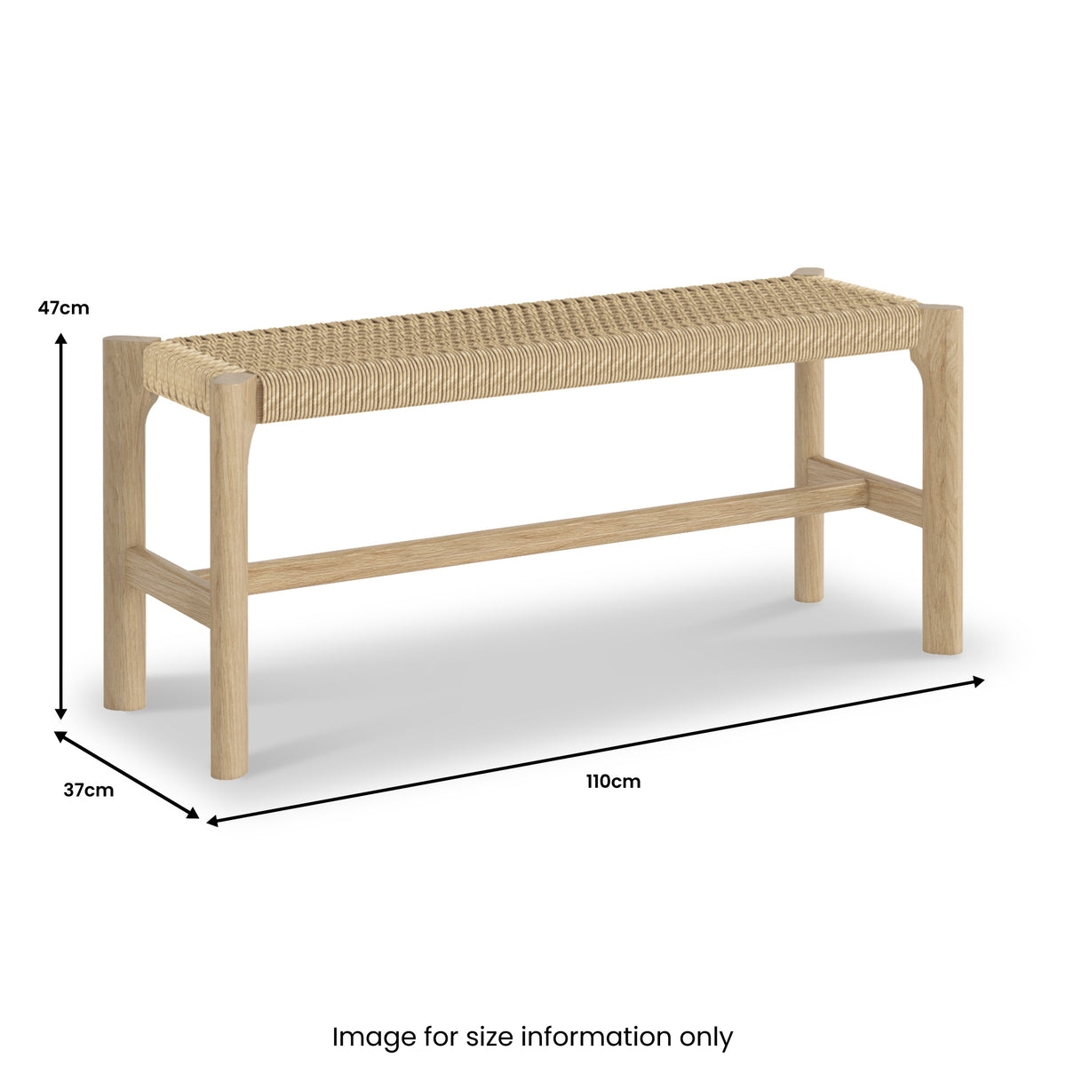 Harborough Oak 110cm Dining Bench from Roseland Furniture
